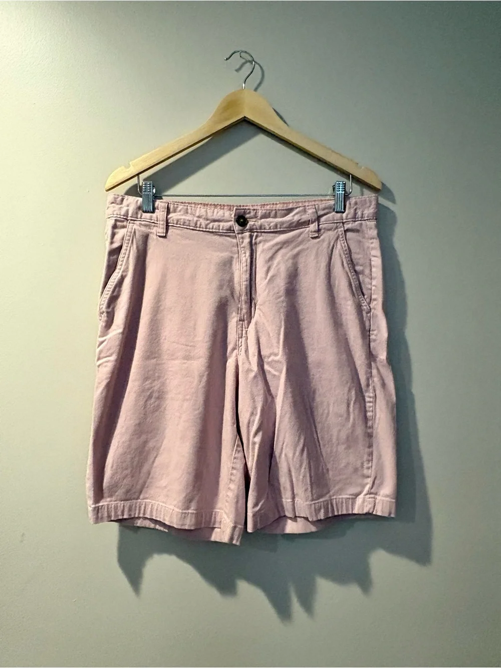 George Men’s Daylily Pink Stretch Flat Front Chino Shorts Size 34